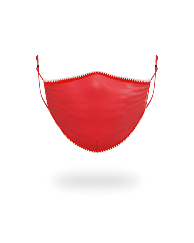 ADULT VERTICAL SHARK (RED) FORM-FITTING FACE MASK
