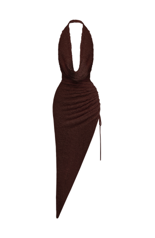 Airla Midi Dress - Plum Brown