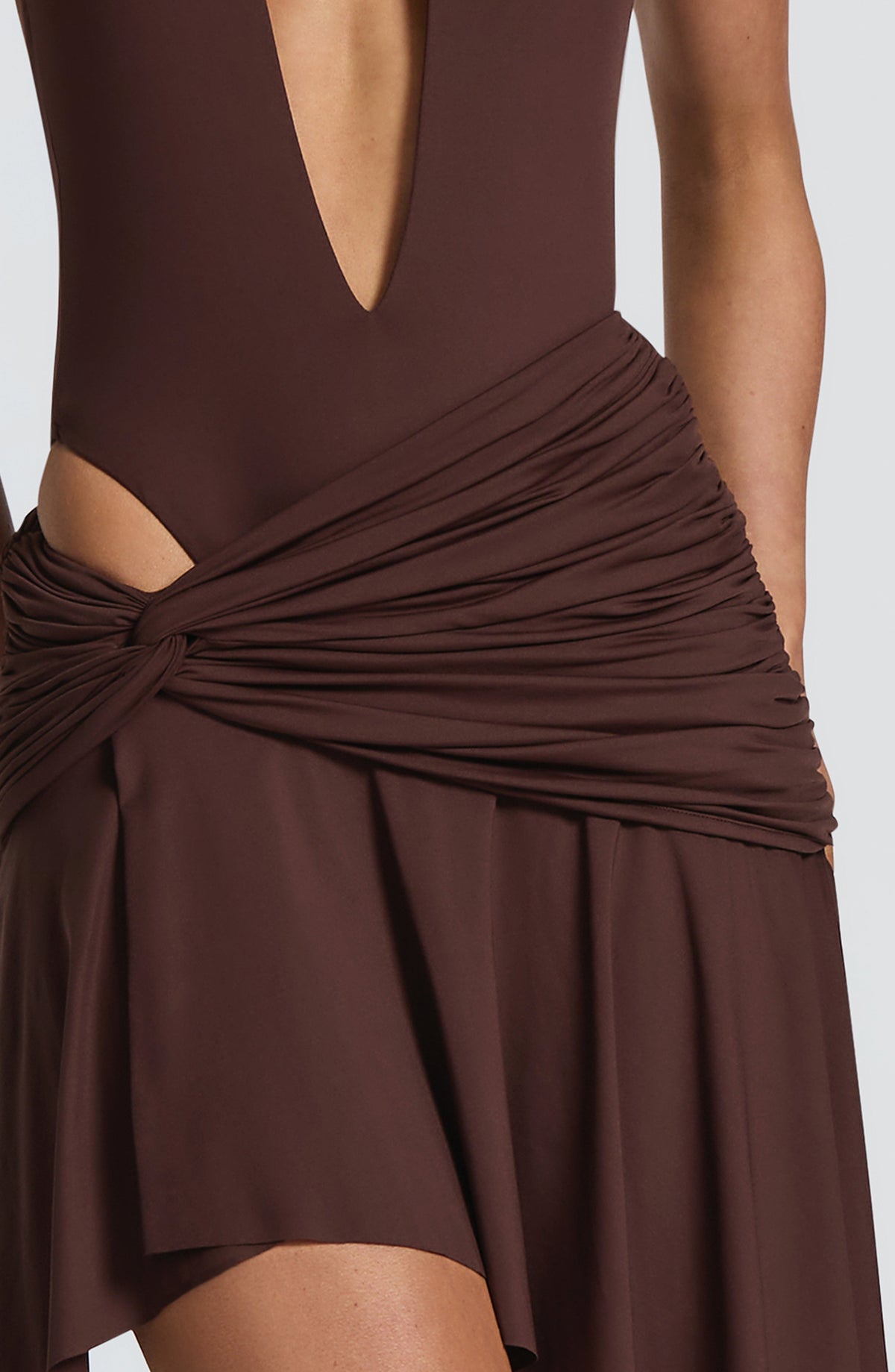Alto Mini Skirt - Plum Brown