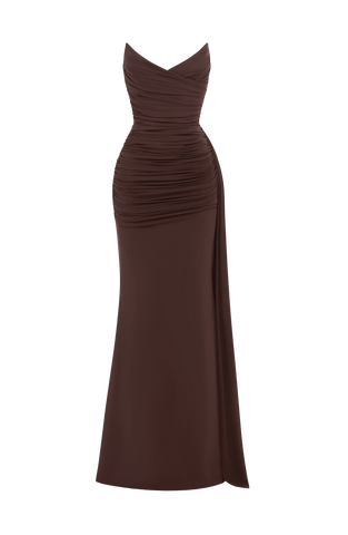 Ashika Maxi Dress - Plum Brown