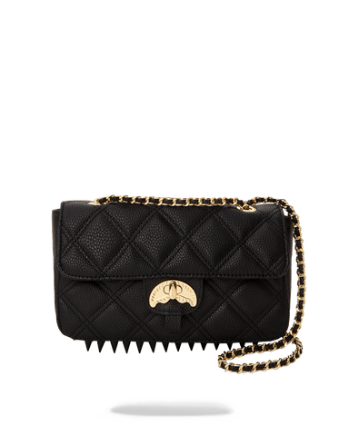 NOIR QUILT GOLD CHAIN SHARK HANDBAG
