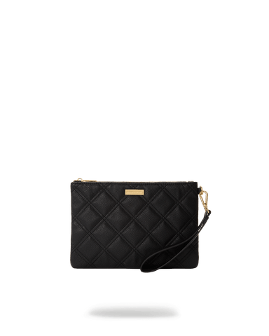 NOIR QUILT GOLD CHAIN SHARK CROSSOVER CLUTCH