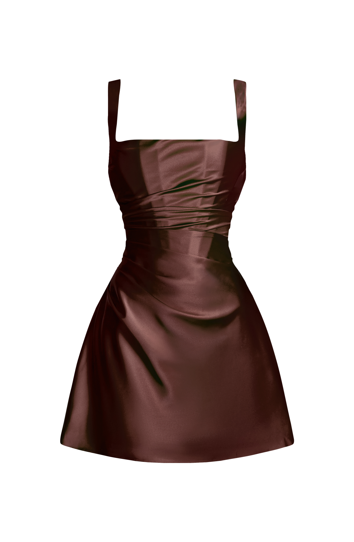 Calanthe Mini Dress - Plum Brown