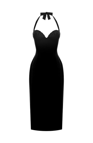 Cassia Midi Dress - Black