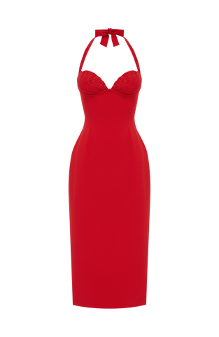 Cassia Midi Dress - Red
