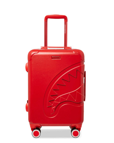 MOLDED SHARKITECTURE RED HARDSHELL CARRY-ON LUGGAGE