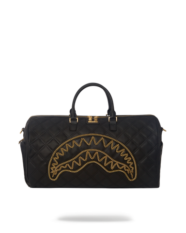 NOIR QUILT GOLD CHAIN SHARK DUFFLE