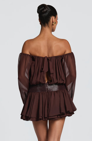 Deja Playsuit - Plum Brown