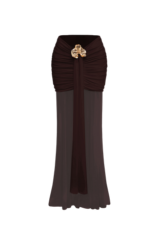 Fae Maxi Skirt - Plum Brown