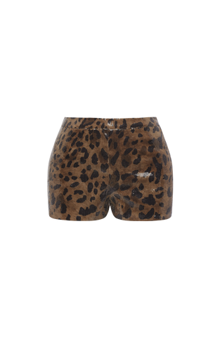 Goldie Shorts - Sequin Leopard Print