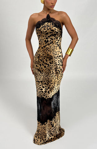 Agnetha Maxi Dress - Leopard Print