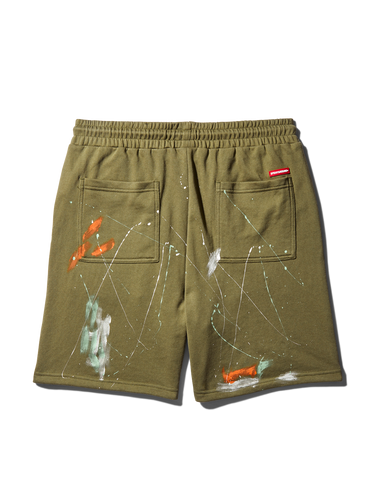 PAINT SPLAT KNIT SHORTS (GREEN)