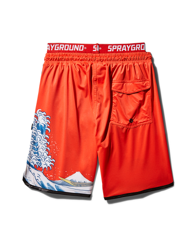JAPAN WAVE CORTO SWIM TRUNKS (RED)