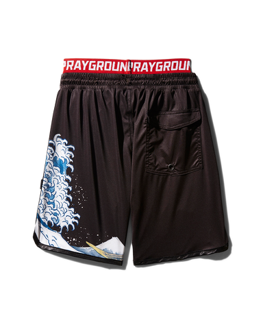 KIDS JAPAN WAVE SWIM TRUNKS (BLACK)