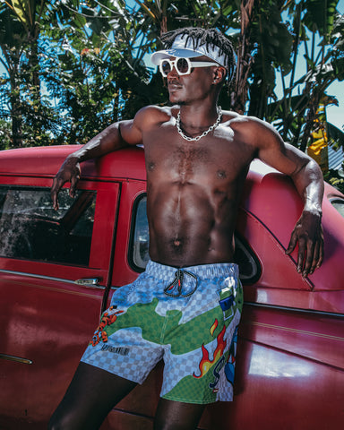 WTF ART SHOTO SWIM TRUNKS