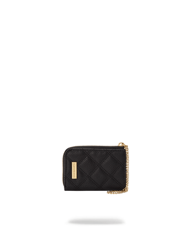 NOIR QUILT GOLD CHAIN SHARK WALLET